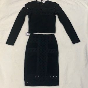 BEBE OPEN DETAIL BODYCON SWTR SKIRT AND TOP